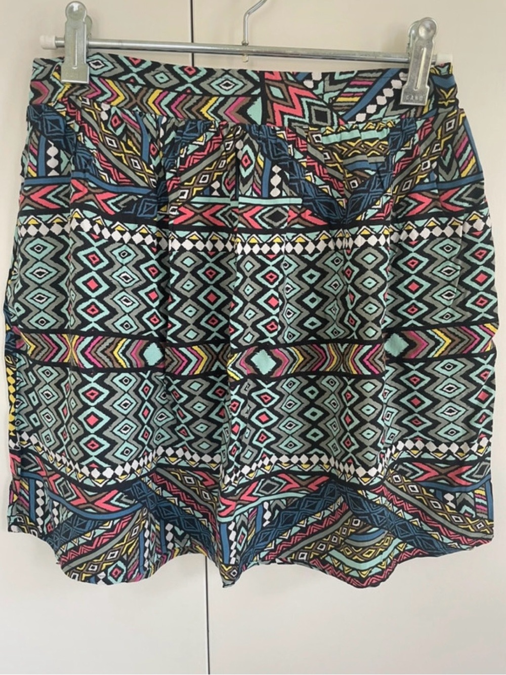 Stradivarius Tribal Geometric Mini Skirt with Pockets Size S